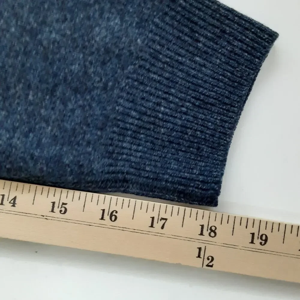Marks & Spencer 100% Wool Sweater Crewneck Pullover Dark Blue Mens M Thermal
